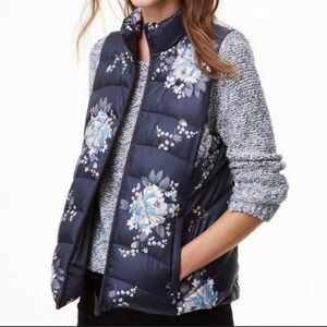 LOFT Floral Puffer Vest